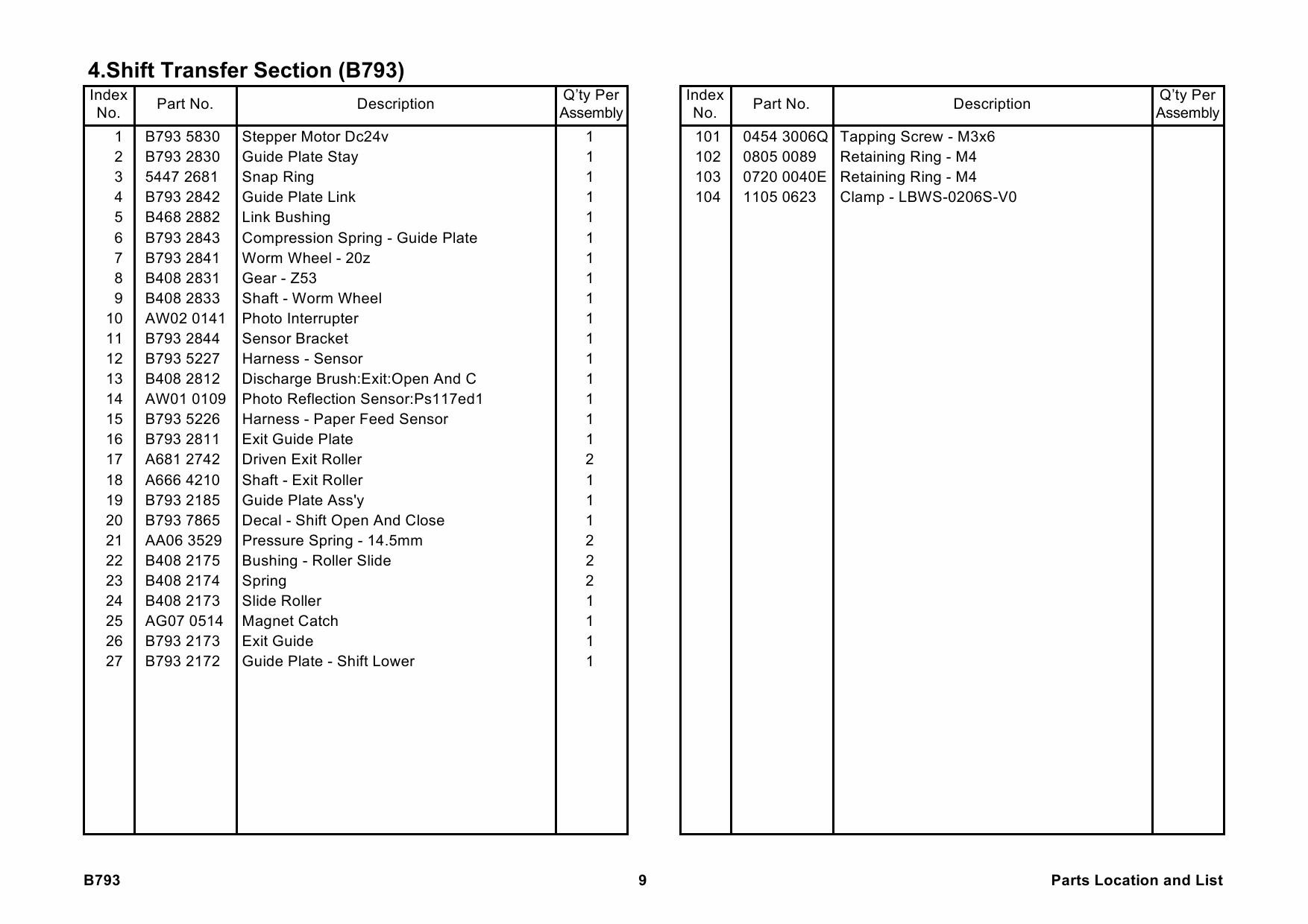 RICOH Options B793 BOOKLET-FINISHER-SR3000 Parts Catalog PDF download-6